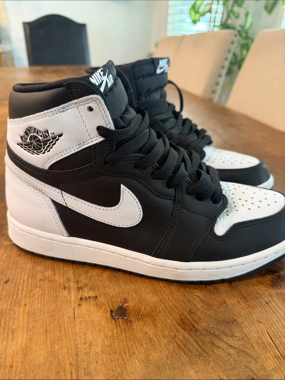 Jordan Black and White Retro High-Top Sneakers